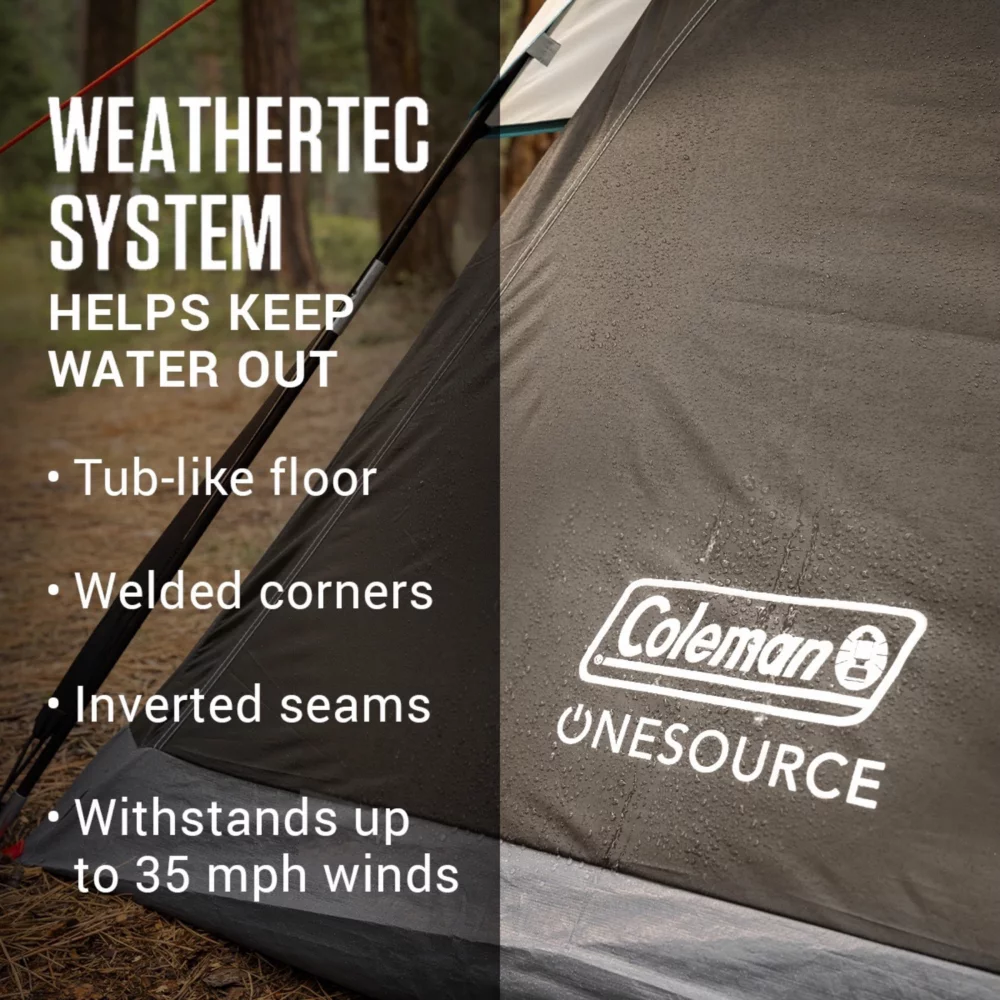 Coleman OneSource™ Rechargeable 4-Person Camping Dome Tent With Airflow System & LED Lighting - Image 6