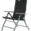 Coleman Flat Fold 5 Position Padded Chair With Glassp Black