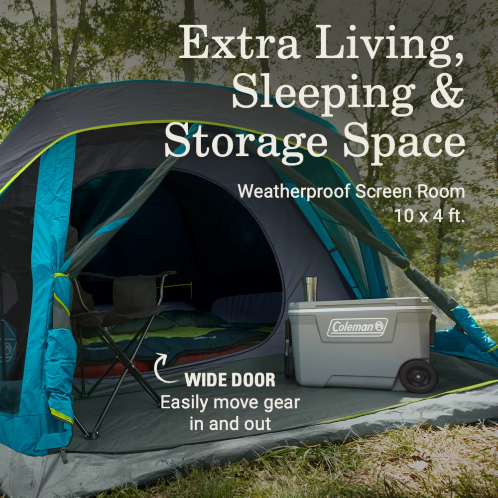 Coleman Skydome™ 6-Person Screen Room Camping Tent With Dark Room™ Technology - Image 4